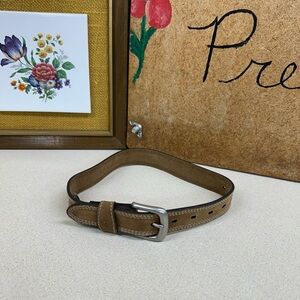 Classic Brown Leather Boys Belt with Silver Buckle Carhartt
